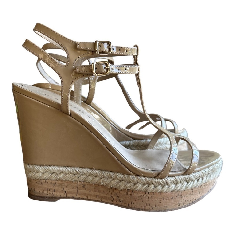 Wedge Espadrille Sandals in Tan - Women's Strappy Platform Heels